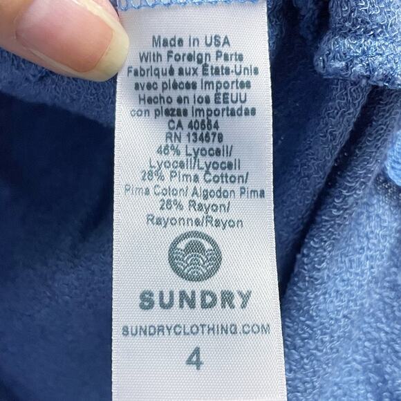 Sundry Blue Long Sleeved Heart Star Print Sweatshirt - Picture 9 of 10